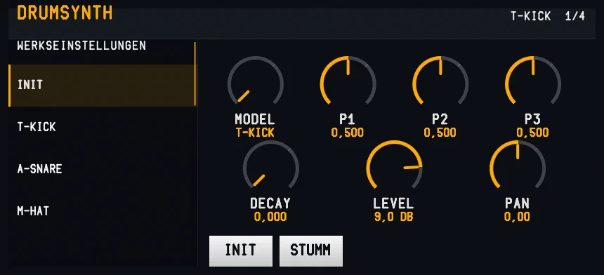 Oberfläche von DrumSynth