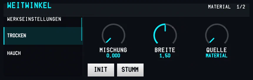 Oberfläche von Weitwinkel
